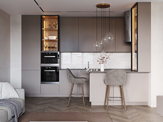 Kitchen Plywood Cupboards Modern Shaker Raised Kitchen Cabinet With Island