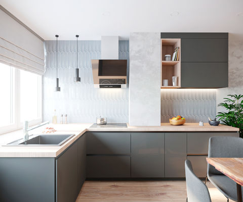Kitchen Plywood Cupboards Modern Shaker Raised Kitchen Cabinet With Island