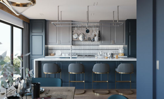 Kitchen Plywood Cupboards Modern Shaker Raised Kitchen Cabinet With Island