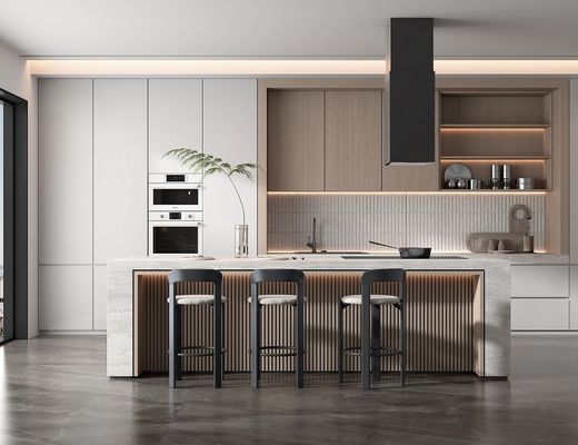 Factory Modern Kitchen Cabinet With Various Carcass Material For Hotel
