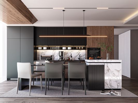 Factory Europe Shaker Modern Kitchen Cabinet With Wood For Apartment