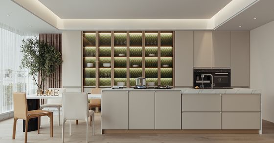 Premium Custom Luxury Wooden Kitchen Cabinets For Villas Carcass Material