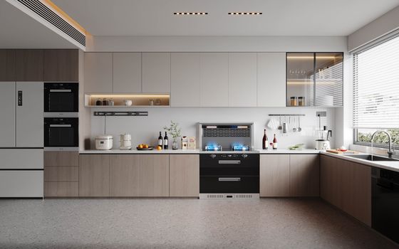Premium Custom Luxury Wooden Kitchen Cabinets For Villas Carcass Material