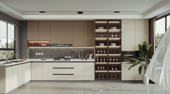 Factory Cherry Kitchen Cabinet With Raised Door With Granite Countertop