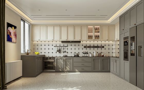 Ready Made Custom Furniture Small Wood Color Modular Oak Kitchen Cabinet Set