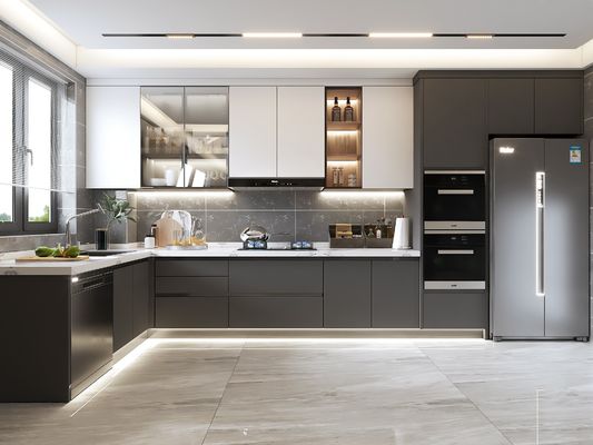 Customized Modular Modern MDF Plywood Furniture Lacquer Kitchen Cabinets
