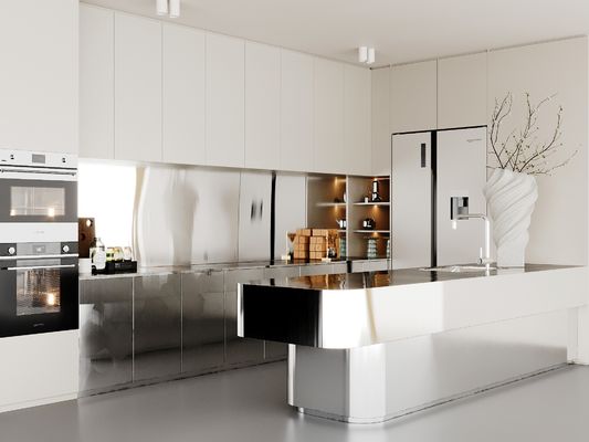 Customized Modular Modern MDF Plywood Furniture Lacquer Kitchen Cabinets