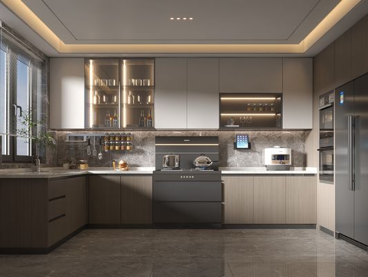 Customized Modular Modern MDF Plywood Furniture Lacquer Kitchen Cabinets