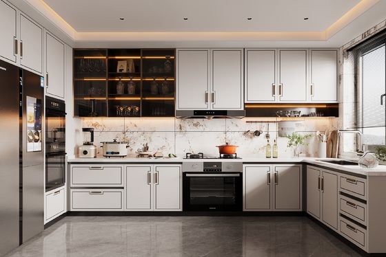 Customized Modular Modern MDF Plywood Furniture Lacquer Kitchen Cabinets