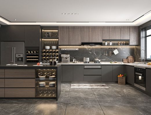 Customized Modular Modern MDF Plywood Furniture Lacquer Kitchen Cabinets