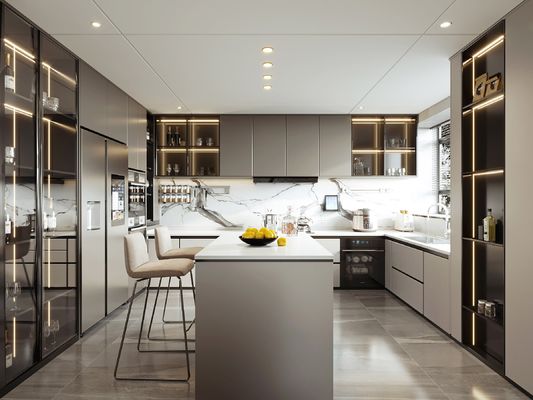 Brushed Surface Treatment Multifunction Sink Kitchen Cabinets