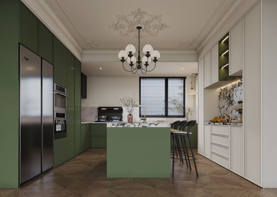 Customized MDF MFC Chipboard Cabinet Set Modular Kitchen Cabinetry
