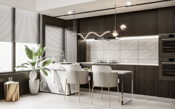 New Style MDF Cupboard Furniture For Customized Kitchen Cabinetry Sets