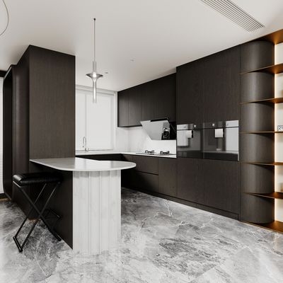 New Style MDF Cupboard Furniture For Customized Kitchen Cabinetry Sets