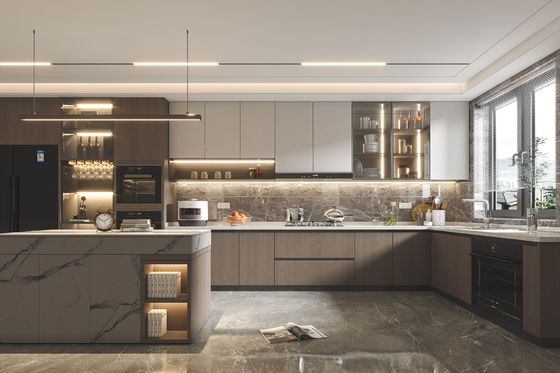 New Style MDF Cupboard Furniture For Customized Kitchen Cabinetry Sets