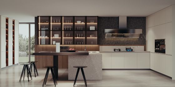 Modern Kitchen Melamine Cabinets Customized Cabinetry Sets Hotel Renovations