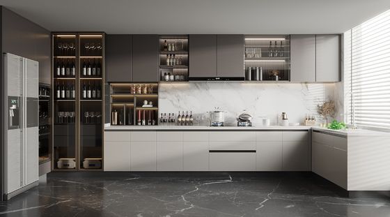 Modern Kitchen Melamine Cabinets Customized Cabinetry Sets Hotel Renovations