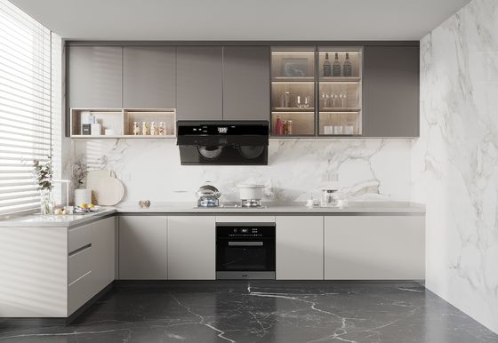 Hidden Drawer Guide Rail European Matt White Kitchen Furniture Kitchen Cabinets