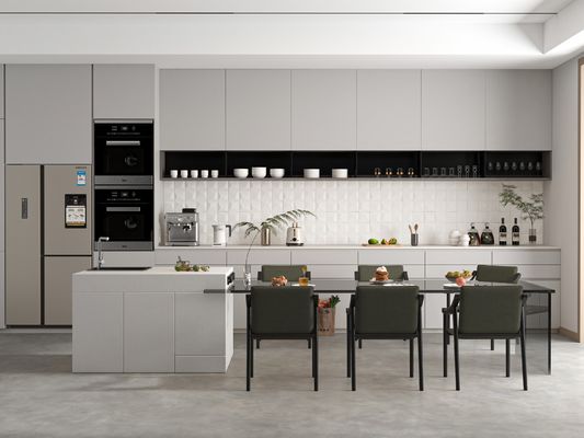 Modular Wood Finish Melamine Kitchen Furniture Custom Kitchen Cabinet