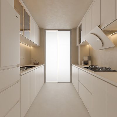 Modular Wood Finish Melamine Kitchen Furniture Custom Kitchen Cabinet