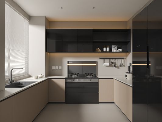 Hotel Modern Matte UV Finish Wooden Custom Kitchen Cabinet