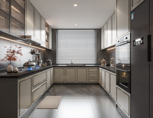 Dining Paticle Board Fireproof And Durable Cabinet Moduar Kitchen Furniture