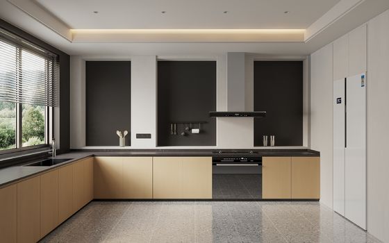 Kitchen Full Furniture Modern Modular Melamine Cabinet With Hidden Drawer