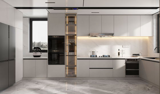 Kitchen Full Furniture Modern Modular Melamine Cabinet With Hidden Drawer
