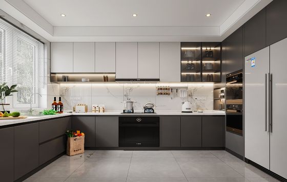 White Lacquer Combine Bookshelf Wooden Cupboards Modular Kitchen Cabinet