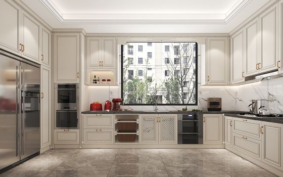 Quick Assembly Modern Grey Kitchen Cabinets Custom Design With Island