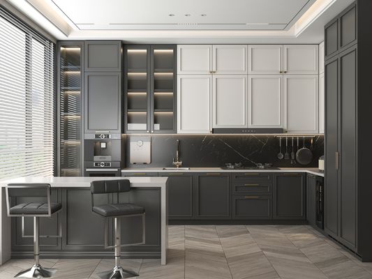 House Kitchens  Modern Style Kitchen Cabinets Custom With Marble Countertop