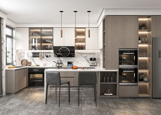 Modern Cabinets Kitchen With Complete Kitchen Island For Environmental Friendly