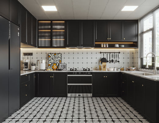 Modern Cabinets Kitchen With Complete Kitchen Island For Environmental Friendly