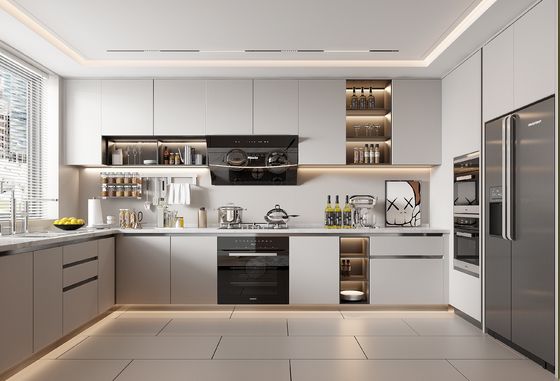 Furniture Storage Soft Closing Home Complete LED Light Cupboard Kitchen Cabinets
