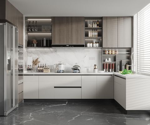 Furniture Storage Soft Closing Home Complete LED Light Cupboard Kitchen Cabinets