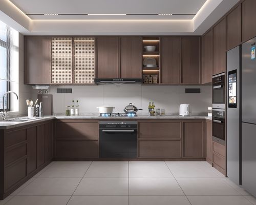 Custom Modular Cupboards Elegant Wood Kitchen Cabinet For Hotel