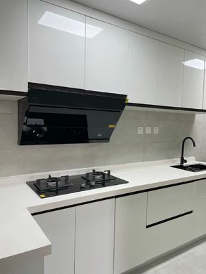 Modern Minimalist Large Kitchen Cabinet With Sink Plywood Cupboard