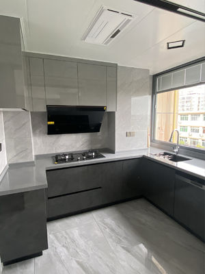 European Apartment Hotel Cupboards L Shape Elegant Kitchen Cabinet