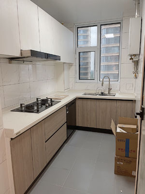 European Apartment Hotel Cupboards L Shape Elegant Kitchen Cabinet