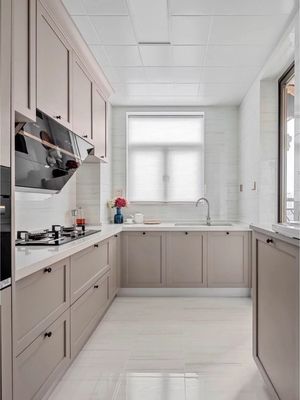 White And Timber Contemporary Modern Design Small Space Kitchen Cabinets
