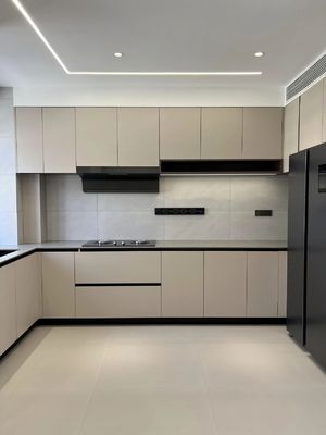 White And Timber Contemporary Modern Design Small Space Kitchen Cabinets