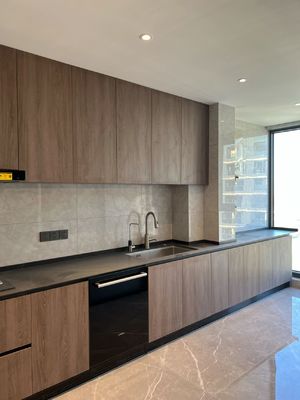 White And Timber Contemporary Modern Design Small Space Kitchen Cabinets