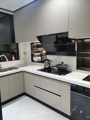 New Material White Shaker Door Particle Board Kitchen Cabinet