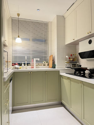 New Material White Shaker Door Particle Board Kitchen Cabinet