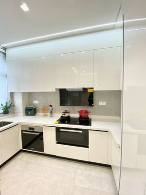 American Simple  Kitchen Furniture Set L Shape Kitchen Cabinet For Apartment