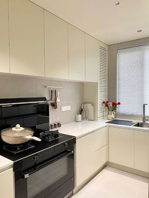 American Simple  Kitchen Furniture Set L Shape Kitchen Cabinet For Apartment