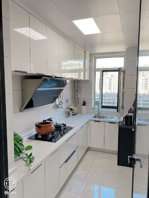American Simple  Kitchen Furniture Set L Shape Kitchen Cabinet For Apartment