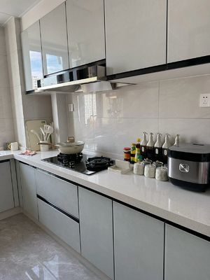 American Simple  Kitchen Furniture Set L Shape Kitchen Cabinet For Apartment