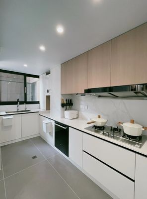 Custom 3D Design Modern Melamine Particle Board Wood Kitchen Cabinet