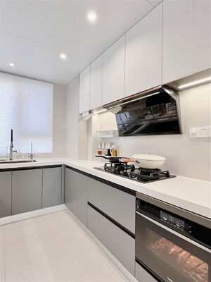Apartment Modern Villa Furniture Melamine Kitchen Cabinet With Island